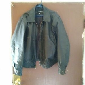 Black Leather Bomber Jacket